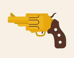 Vector image of a pistol revolver weapon. Colorful illustration on the theme of the Wild West for posters and prints. Retro drawing.