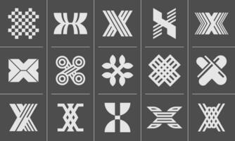 Abstract geometric letter X logo icon design set vector