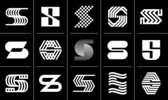 Modern line abstract initial letter S logo icon design set vector