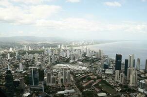 erial view of Panama City skyline showcasing modern architecture and scenic beauty photo