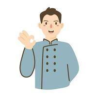 happy chef with ok sign illustration vector