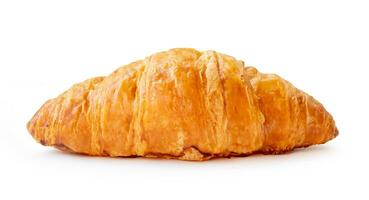 Front view of delicious croissant isolated on white background with clipping path photo