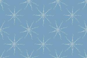 Seamless pattern of figured snowflakes in trendy shades. Design for Christmas or New Year backdrop vector