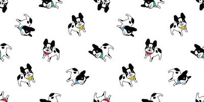 dog seamless pattern french bulldog vector collar Christmas cartoon scarf isolated christmas tile wallpaper repeat background illustration gift wrap paper doodle design