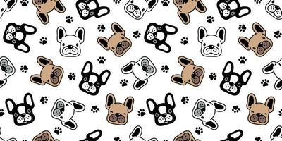 dog seamless pattern french bulldog vector paw footprint cartoon scarf isolated christmas tile wallpaper repeat background illustration doodle design