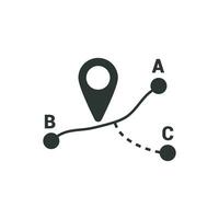 vector illustration of a simple route location plan.