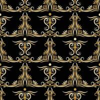 Seamless vector background of ornate decorative gold elements in art deco style. Pattern for printing, fabric, textile, wrapping, wallpaper.