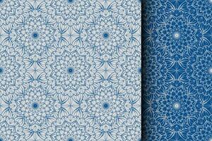 sin costura mandala modelo. azul geométrico resumen interminable antecedentes. islam, Arábica, indio, otomano motivos para impresión en tela o papel. vector