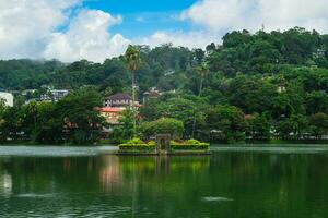 Diatilaka Mandapa Island in kandy lake at Kandy, the former capital of sri lanka photo