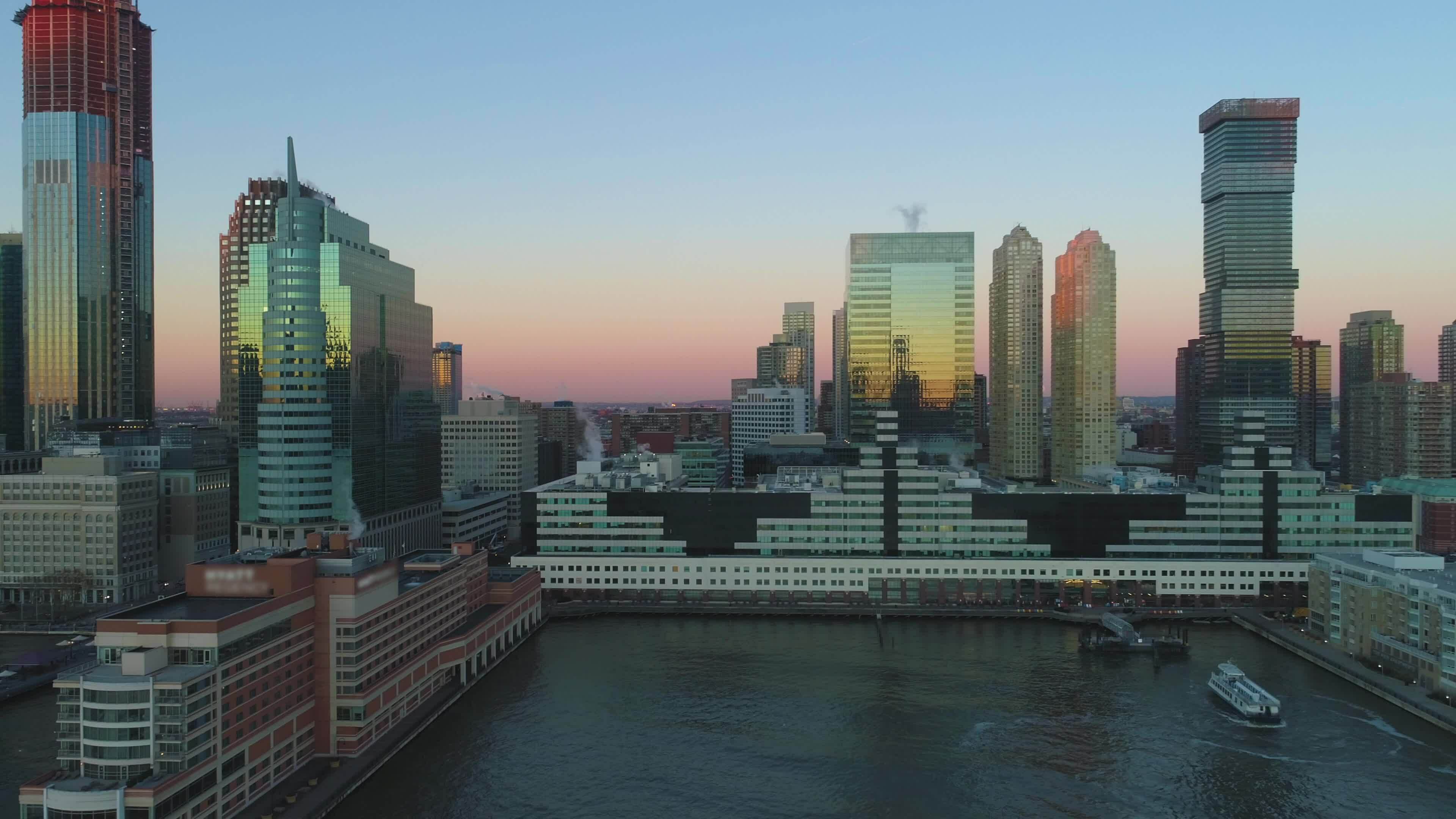 jersey ciudad rascacielos en el Mañana. nuevo jersey. unido estados de