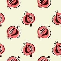 Pomegranate pattern, hand drawn doodle. vector