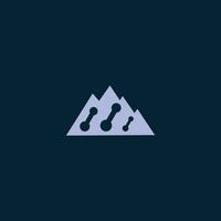 Abstract Denver Mountain Tech Simple Logo Icon vector