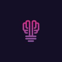 Abstract Brain Lightbulb Logo Icon Concept Ideas vector