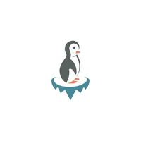 Abstract Simple Art of Penguin And Ice vector