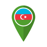 bandeira do Azerbaijão bandeira em mapa identificar ícone isolado verde cor png