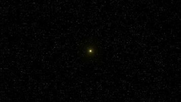 Sun Appears and Flares. Supernova Explosion. Stars on Background in Space. 3d Rendering. Animation. Camera Approaching. Zoom In video