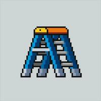 Pixel art illustration Ladder. Pixelated Ladder. Wood Iron climbing ladder pixelated for the pixel art game and icon for website and video game. old school retro. vector