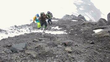 Hikers in the Mountains during Windstorm video