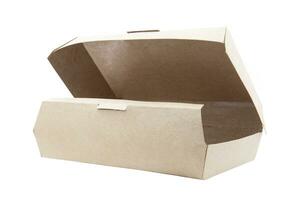 food cardboard box isolated on white background photo