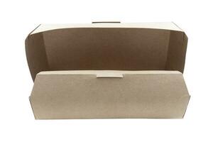 food cardboard box isolated on white background photo