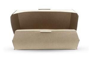 food cardboard box isolated on white background photo