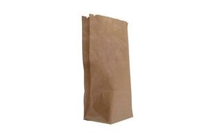 brown kraft Paper Bag isolated on white background photo