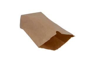 brown kraft Paper Bag isolated on white background photo