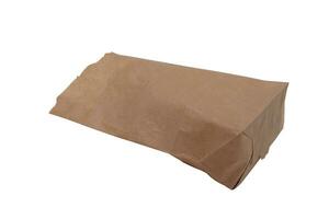 brown kraft Paper Bag isolated on white background photo