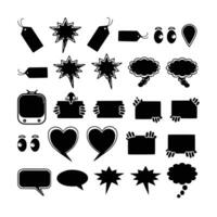 Set of different types empty speech clouds chat bubbles icon vector shapes for comics or web. Add text, easy to edit, any size.