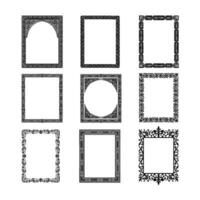 Set of decorative vintage ornament frames and borders set. vector