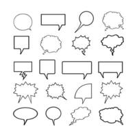 Set of different types empty speech clouds chat bubbles icon vector shapes for comics or web. Add text, easy to edit, any size.