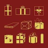 Navidad lujo regalo cajas íconos vector