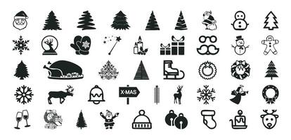 grande colección de Navidad vector icono conjunto