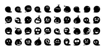 Different Types Of Halloween Ghosts Reactions vector