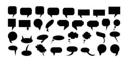 Big collection of different types empty speech clouds chat bubbles icon vector shapes for comics or web. Add text, easy to edit, any size.