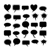 Set of different types empty speech clouds chat bubbles icon vector shapes for comics or web. Add text, easy to edit, any size.