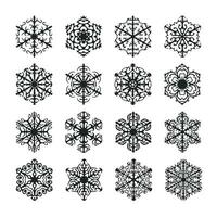 Set of snowflake icons vector