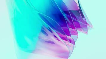 Abstract gradient glass background, 3d rendering. video