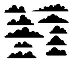 A set of cloud clipart vector