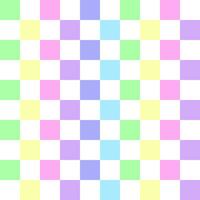 Pastel rainbow polka dot circle seamless checkered pattern design for wrapping paper, picnic mat, tablecloth, fabric background, scarf. vector