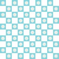 cute white daisy flower element Pastel background, checkered pattern, checkered pattern, seamless pattern. Cartoon illustration, mat, cloth, texture, scarf, wrapping paper. vector