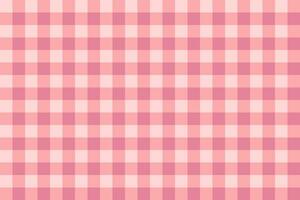 Pastel pink checkered fabric background, seamless pattern. vector