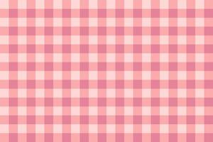 Pastel pink checkered fabric background, seamless pattern. vector