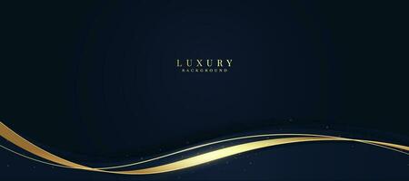 Luxurious dark blue background with sparkling gold and glitter. modern elegant abstract background vector