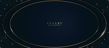 Luxurious dark blue background with sparkling gold and glitter. modern elegant abstract background vector