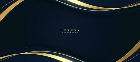 Luxurious dark blue background with sparkling gold and glitter. modern elegant abstract background vector