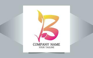 Floral B letters logo design vector