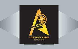 Golden Letter A Logo vector design