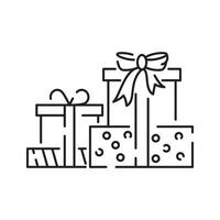 Navidad regalo línea icono. lineal sencillo web íconos tal como descuento cupones, comprar y enviar regalo vector ataque. compras contento nuevo año y cumpleaños.