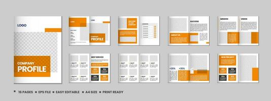 Company profile, multipage flyer brochure, 16 pages portfolio magazine, annual report, catalog and a4 multipage template design vector